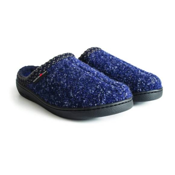 NEW HAFLINGER women's at clog slippers in navy speckle - Picture 2 of 3